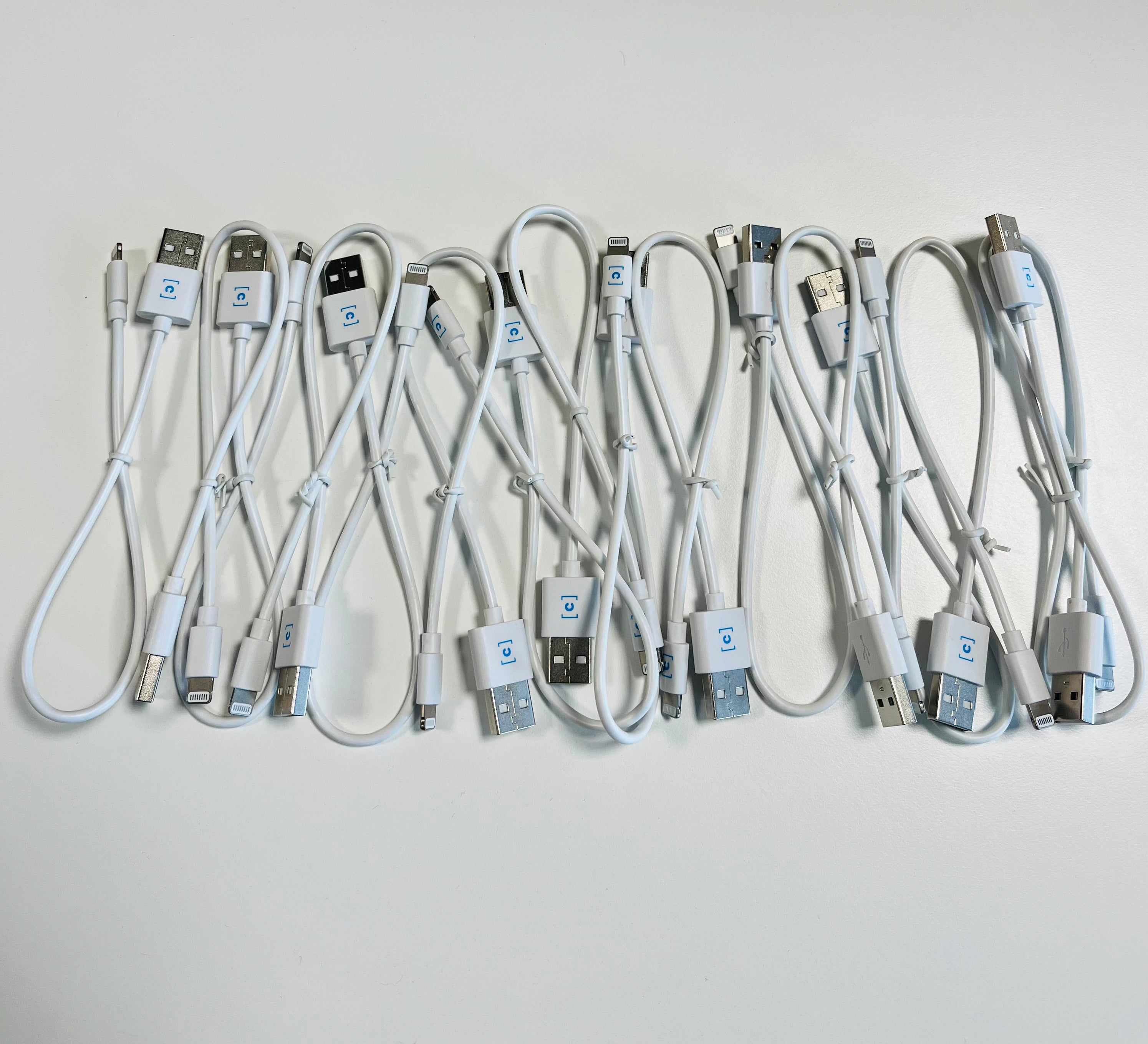 USB A to Lightning Cable 0.25m, 16-Pack